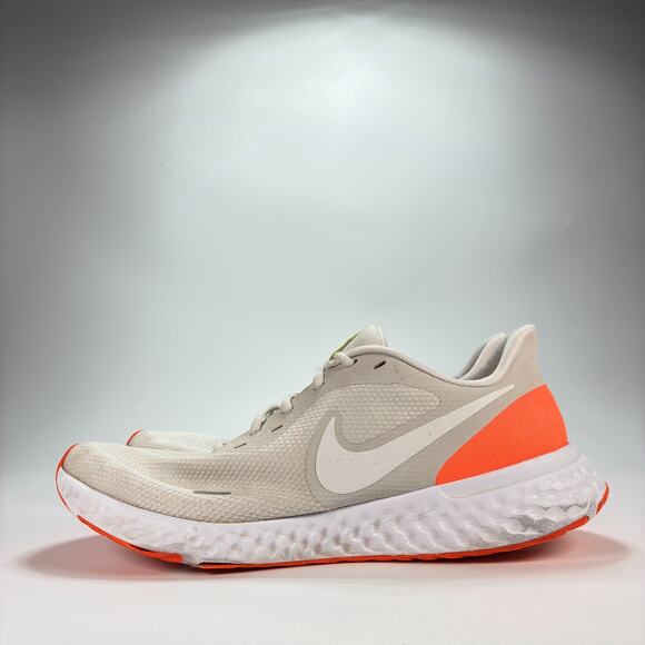 Nike Revolution 5 Light Gray Orange Lace Up Running Shoes BQ3204-006 Men’s Sz 14 - Picture 4 of 11